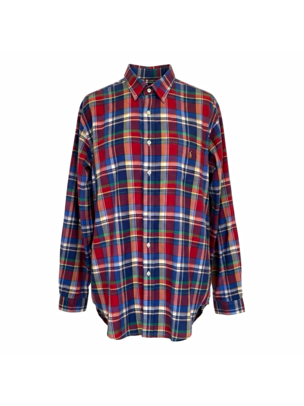 Ralph Lauren Men's 3XLT Multicolor Plaid Cotton Woven Long Sleeve Button-Down